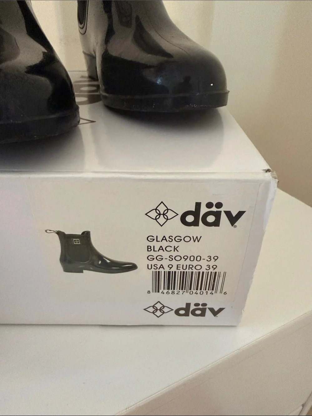 Women’s Black Patent Chelsea Rain Booties